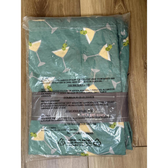 NWT! PJ Salvage Jersey Pajamas in Jade Martini Print Size XL - Picture 6 of 7